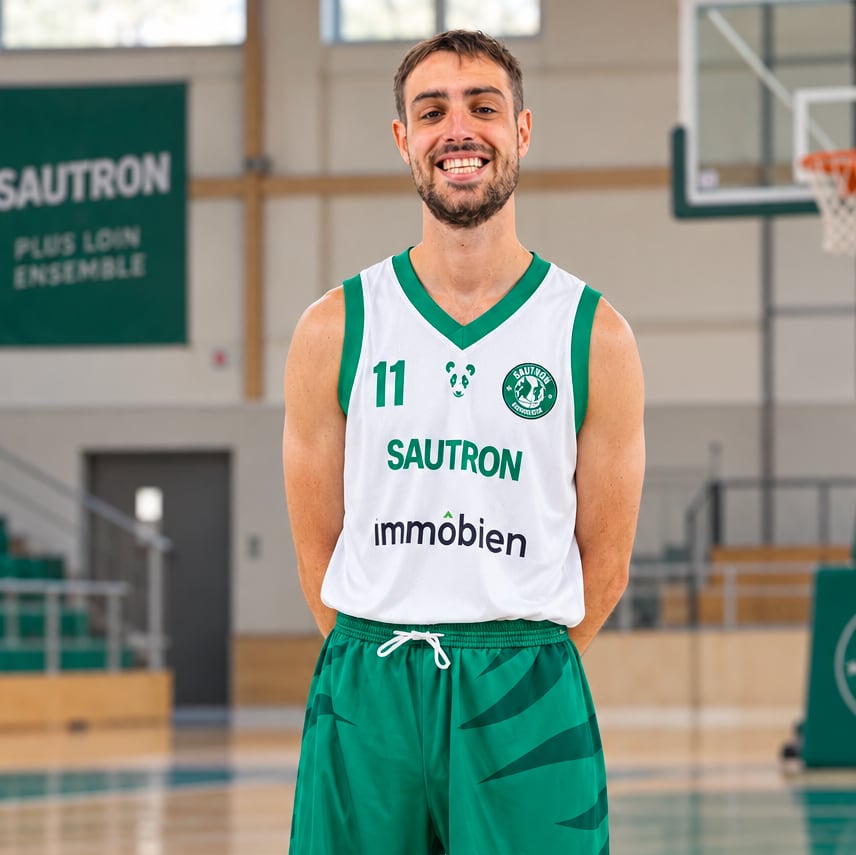 Joueur numéro 11 du Sautron Basket Club en tenue Mad Panda